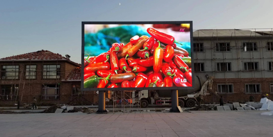 300W P8 P10 আউটডোর LED ভিডিও ওয়াল ফুল কালার ডিসপ্লে আয়রন ওয়াটারপ্রুফ 7000cd/M²