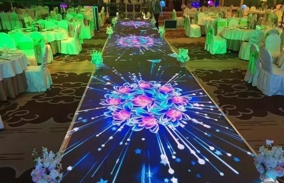 52×52 ডট 3840Hz রঙিন LED ডান্স ফ্লোর ভাড়া P4.81mm উচ্চ রিফ্রেশ
