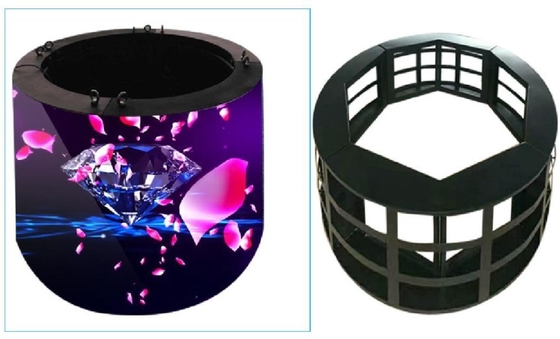 SMD সিলিন্ডার স্ক্রীন LED নমনীয় মডিউল Led ওয়াল টাইলস 140 থেকে 160deg ভিউ অ্যাঙ্গেল