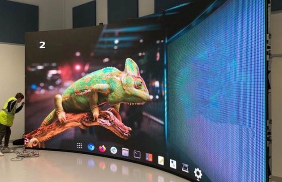 সহজ ইনস্টলেশন,স্থায়ী P3.91 ইনডোর / আউটডোর LED স্ক্রিন স্টেজ ব্যাকগ্রাউন্ড কার্ভ LED ডিসপ্লে